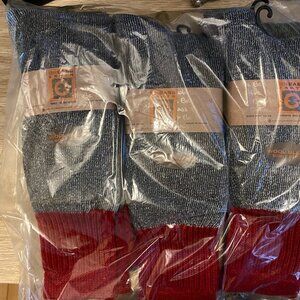 GH Bass Earth Wool Blend Red/Grey Men's Socks: 6 Pairs Size: 10-13